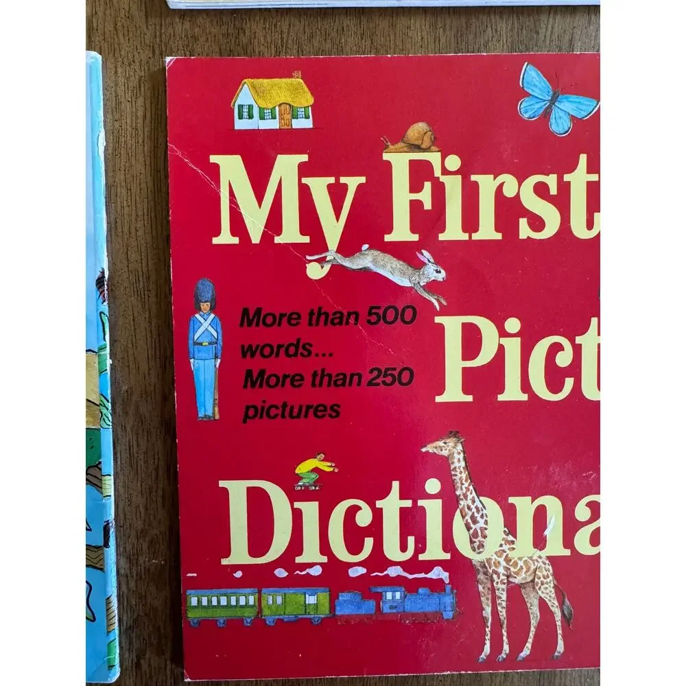 Vintage Early Learning Book Lot Reading Vocabulary Dictionary Riddles 1970s